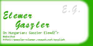 elemer gaszler business card